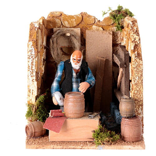 Barrel maker, animated 8 cm Neapolitan nativity 1