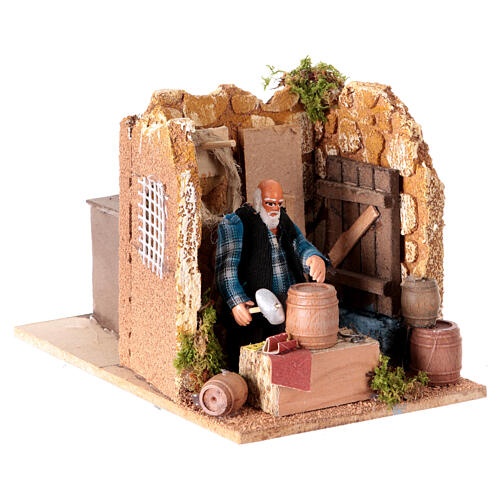 Barrel maker, animated 8 cm Neapolitan nativity 3