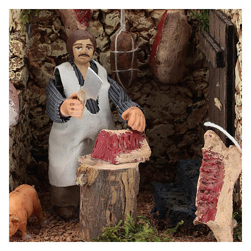 Butcher, animated 8 cm Neapolitan nativity 2