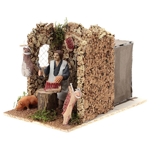 Butcher, animated 8 cm Neapolitan nativity 3