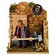 Farmer in stable, animated 8 cm Neapolitan nativity s1