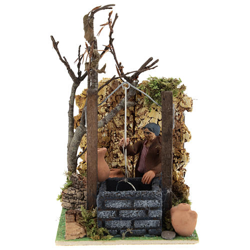Holyart Puits Avec Sceau Pour Crèche De Noël – En Bois Et Liège – Dimensions 13x20x14 Cm – Pour Santons 8-10 Cm - 6