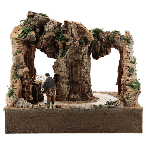 Moving man with cart for 10 cm Neapolitan Nativity scene 4