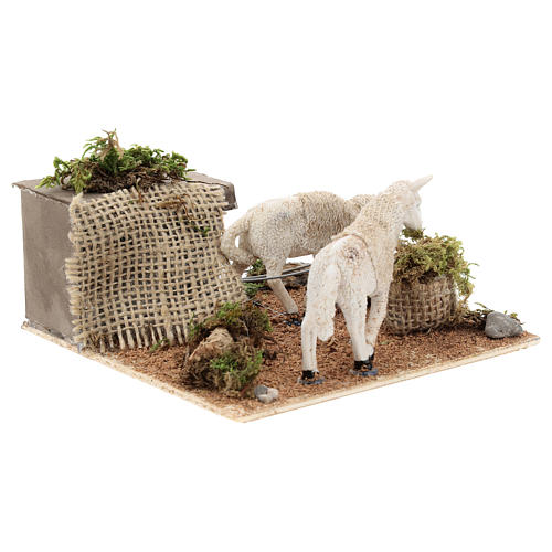 Moving grazing sheep for Neapolitan Nativity scene of 6 cm 3