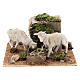 Moutons qui mangent du foin mouvement crèche Naples de 6 cm s1