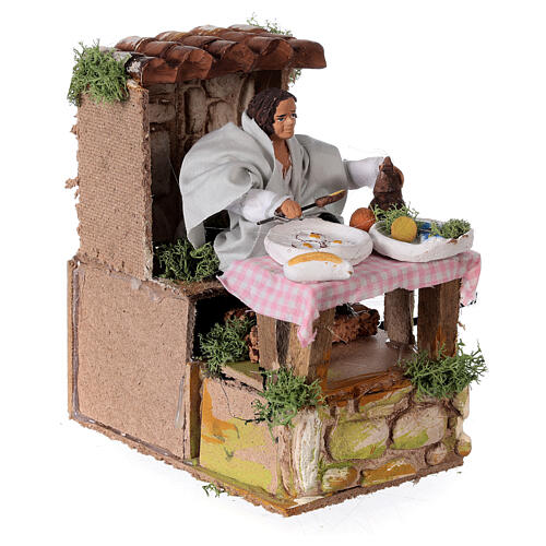 Man cooking, animated nativity figure 10 cm 3