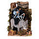 Boy riding a donkey, animated nativity figure 10 cm s1