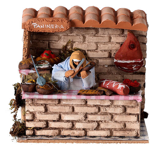 Bread saleswoman, animated figurine for Nativity Scene with characters of 6 cm, 15x15x10 cm 1