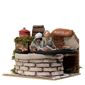 Donut salesman, animated figurine for Nativity Scene with characters of 8-10 cm, 10x15x10 cm