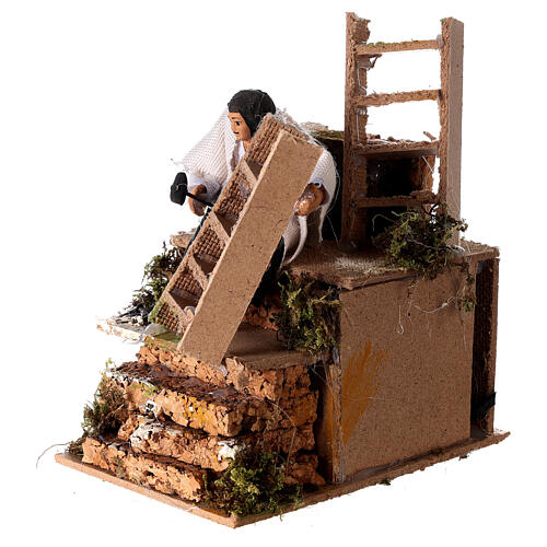 Craftsman with ladders, animated figurine for Nativity Scene with characters of 10 cm, 20x10x15 cm 2