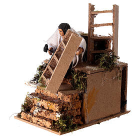 Craftsman with ladder 10 cm animated 20X10X15 cm