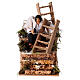 Craftsman with ladder 10 cm animated 20X10X15 cm s1