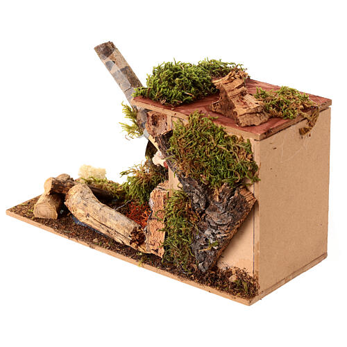 Holzfäller mit fallendem Baum bewegte Elemente, 12 cm 3