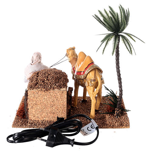 Camel with camel driver with movement for nativity scene 12 cm 25x20x15 cm 4