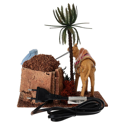 Camel with camel driver with movement for nativity scene 12 cm 25x20x15 cm 5