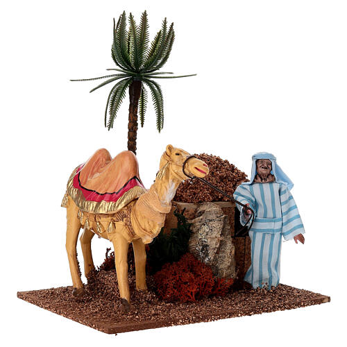 Chameau avec chamelier mouvement crèche 12 cm 25x20x15 cm 4