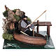 Pescador no barco movimento para presépio com figuras altura média 12 cm; 14x20x20 cm s1