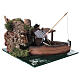 Pescador no barco movimento para presépio com figuras altura média 12 cm; 14x20x20 cm s4