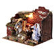 Animated Nativity with ox and donkey, illuminated, for Nativity Scene of 10-12 cm, 20x25x20 cm s2
