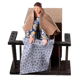 Animated woman on the balcony cloths for nativity scene 12 cm