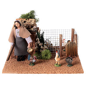 Woman in the henhouse, animated Nativity Scene with 12 cm characters