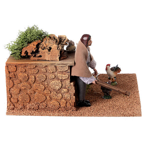 Woman in a chicken coop in movement, 12 cm nativity scene 5