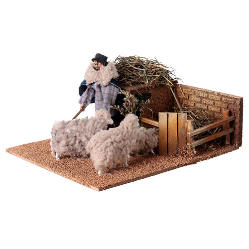 Man in the sheepfold, animated Nativity Scene with 12 cm characters 3