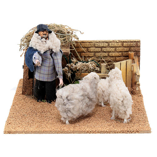 Man in the sheepfold, animated Nativity Scene with 12 cm characters 8