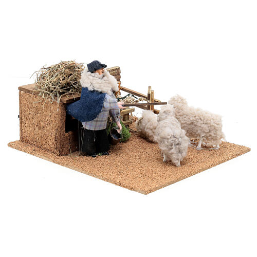 Animated Shepherd in a sheepfold, 12 cm nativity scene 9