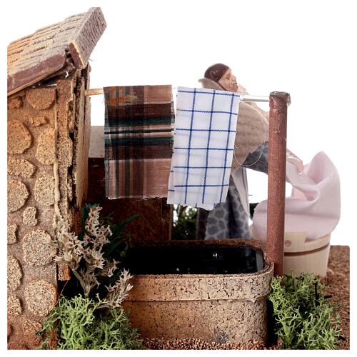 Washerwoman with fountain, animated 15 cm character for Nativity Scene 4