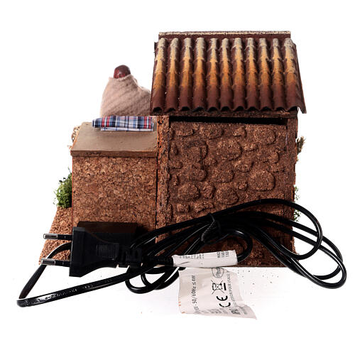 Praczka poruszająca się, fontanna z kapiącą wodą, do szopki 15 cm 6