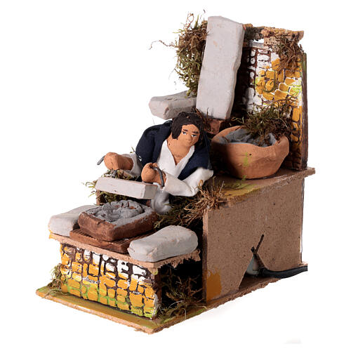 Bricklayer with bricks, motion for Nativity Scene with 12 cm characters, 15x10x15 cm 3