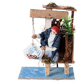 Fisherman with net, motion for Nativity Scene with 12 cm characters
