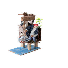 Fisherman with net, motion for Nativity Scene with 12 cm characters