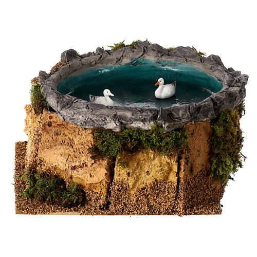 Lake with animated geese 15x10 cm for 10 cm Nativity Scene 1
