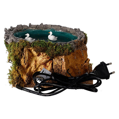 Staw z ruchomymi gęsiami do szopki 10 cm, 15x10 cm 4