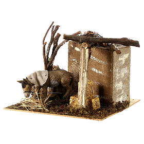 Animated donkey figurine nativity stable 10 cm 15x20x20 cm