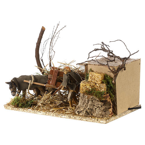 Rolnik z osłem, ruchoma figurka do szopki 10 cm 3