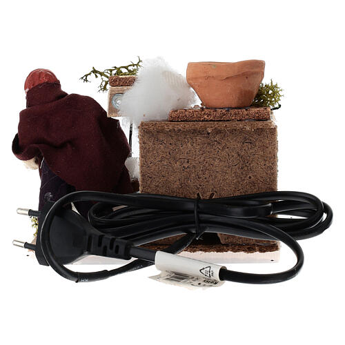 Wool carder 10x15x10 cm animated character for 10 cm Nativity Scene 4