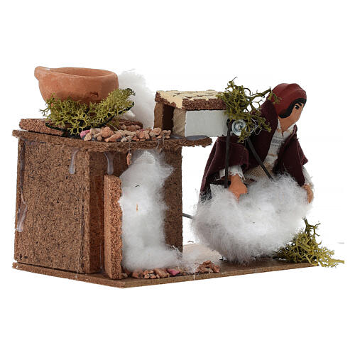 Cardeur de laine 10x15x10 cm mouvement pour crèche de 10 cm 3