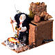 Bewegliche Krippenfigur, Mann am Lagerfeuer, für 8 cm Krippe, 10x15x10 cm s2