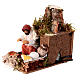 Man warming up his hands, animated character for 8 cm Nativity Scene, 10x15x10 cm s2