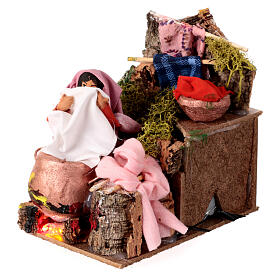 Woman doing laundry, animated character for 10 cm Nativity Scene, 15x15x10 cm