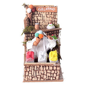 Ice cream maker, 15x10x15 cm, animated Nativity Scene of 8 cm