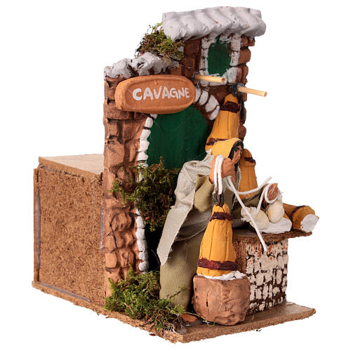 Woman selling traditional baskets, animated scene for 10 cm Nativity Scene, 10x15x15 cm 3