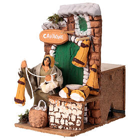 Animated basket seller 10x15x15 cm nativity scene 10 cm terracotta