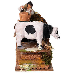 Melker in Bewegung, für 8 cm Krippe, 10x15x15 cm, Terrakotta