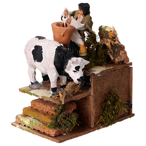 Animated milker, 10x15x15 cm, for 8 cm terracotta Nativity Scene 2