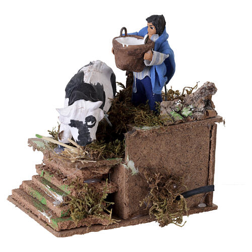 Trayeur en mouvement 10x15x15 cm crèche 8 cm terre cuite 2