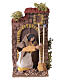 Woman brooming, 10x15x15 cm, animated scene for 10 cm terracotta Nativity Scene s1